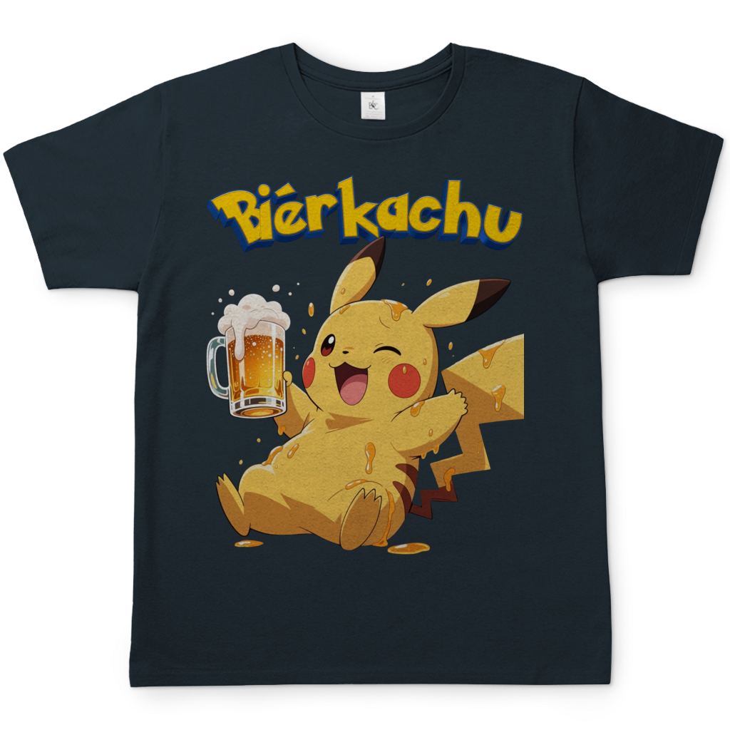 Bierkachu Pikachu Pokemon - Herren T-Shirt Dark Grey Solid