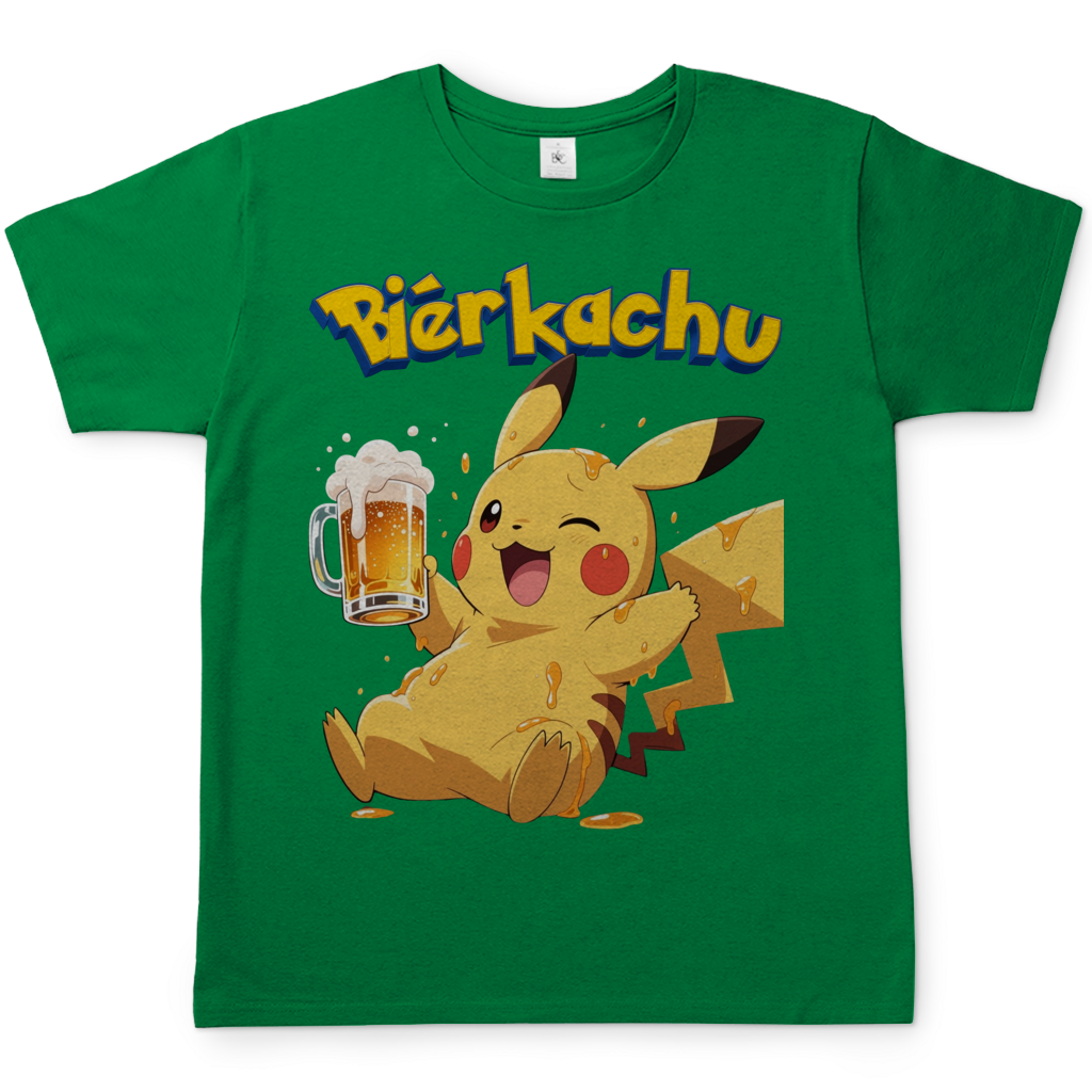 Bierkachu Pikachu Pokemon - Herren T-Shirt Kelly Green