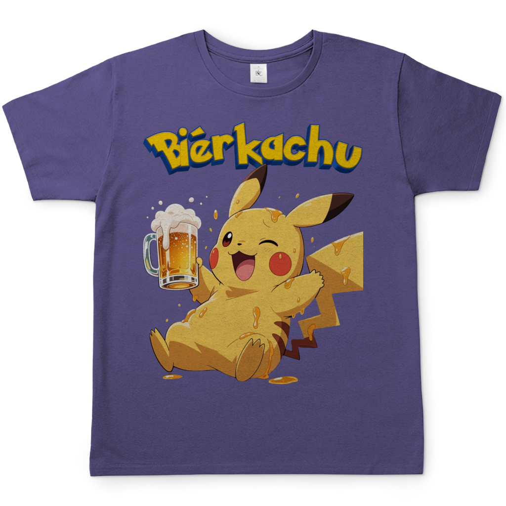 Bierkachu Pikachu Pokemon - Herren T-Shirt Millennial Lilac