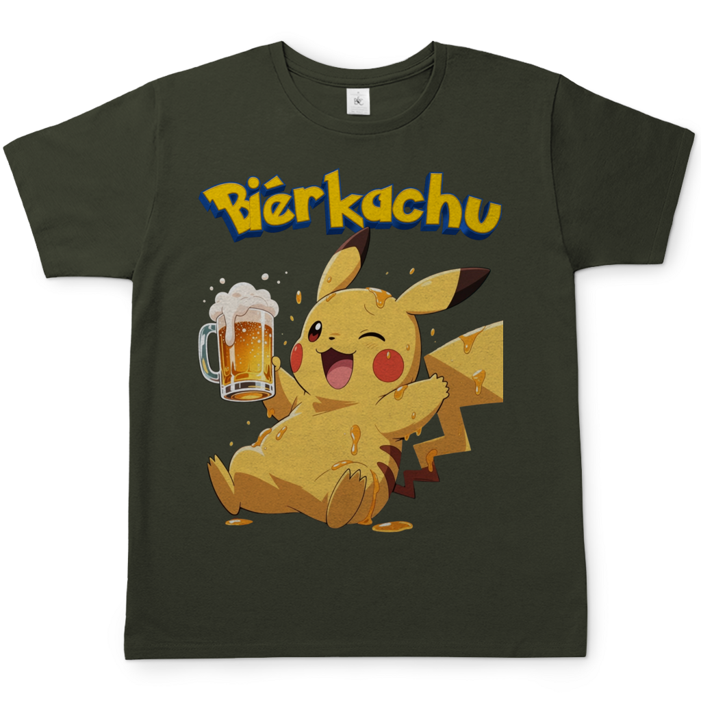 Bierkachu Pikachu Pokemon - Herren T-Shirt Urban Khaki