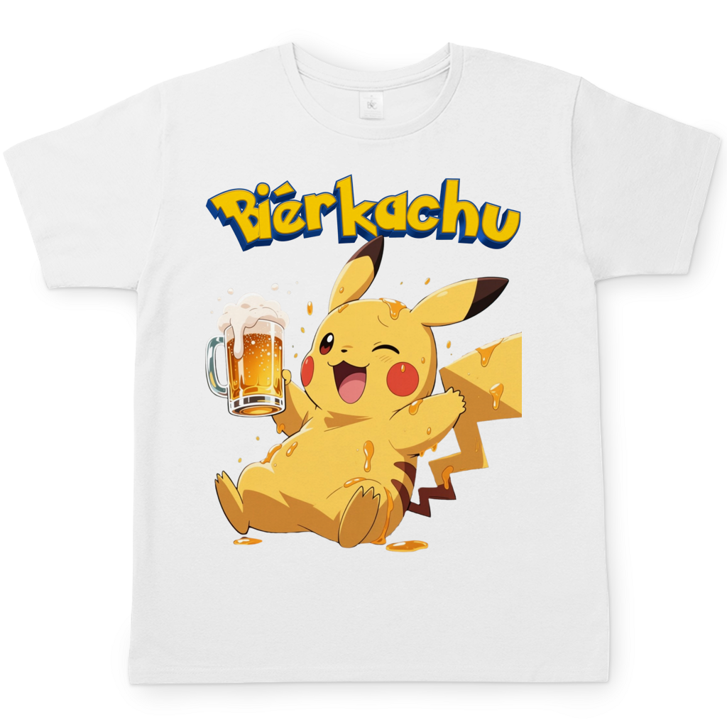 Bierkachu Pikachu Pokemon - Herren T-Shirt White
