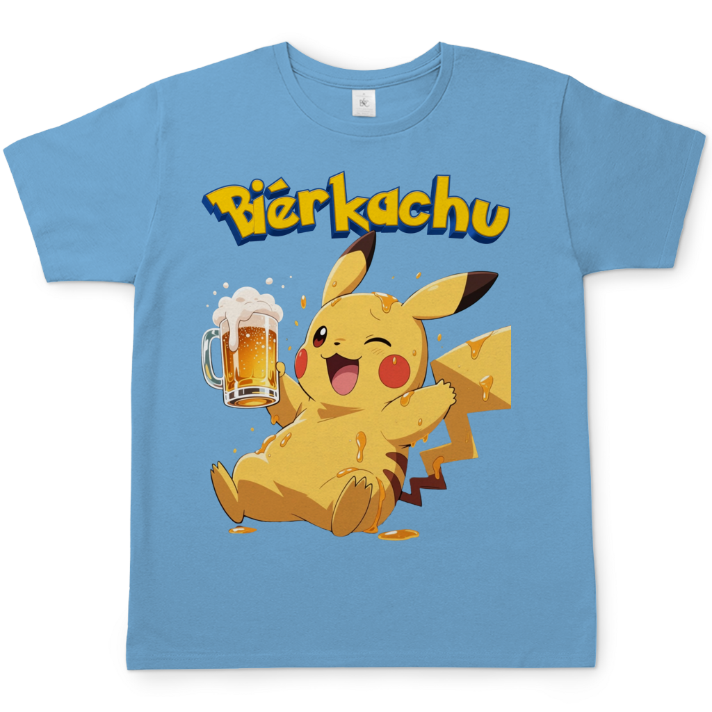 Bierkachu Pikachu Pokemon - Herren T-Shirt Sky Blue