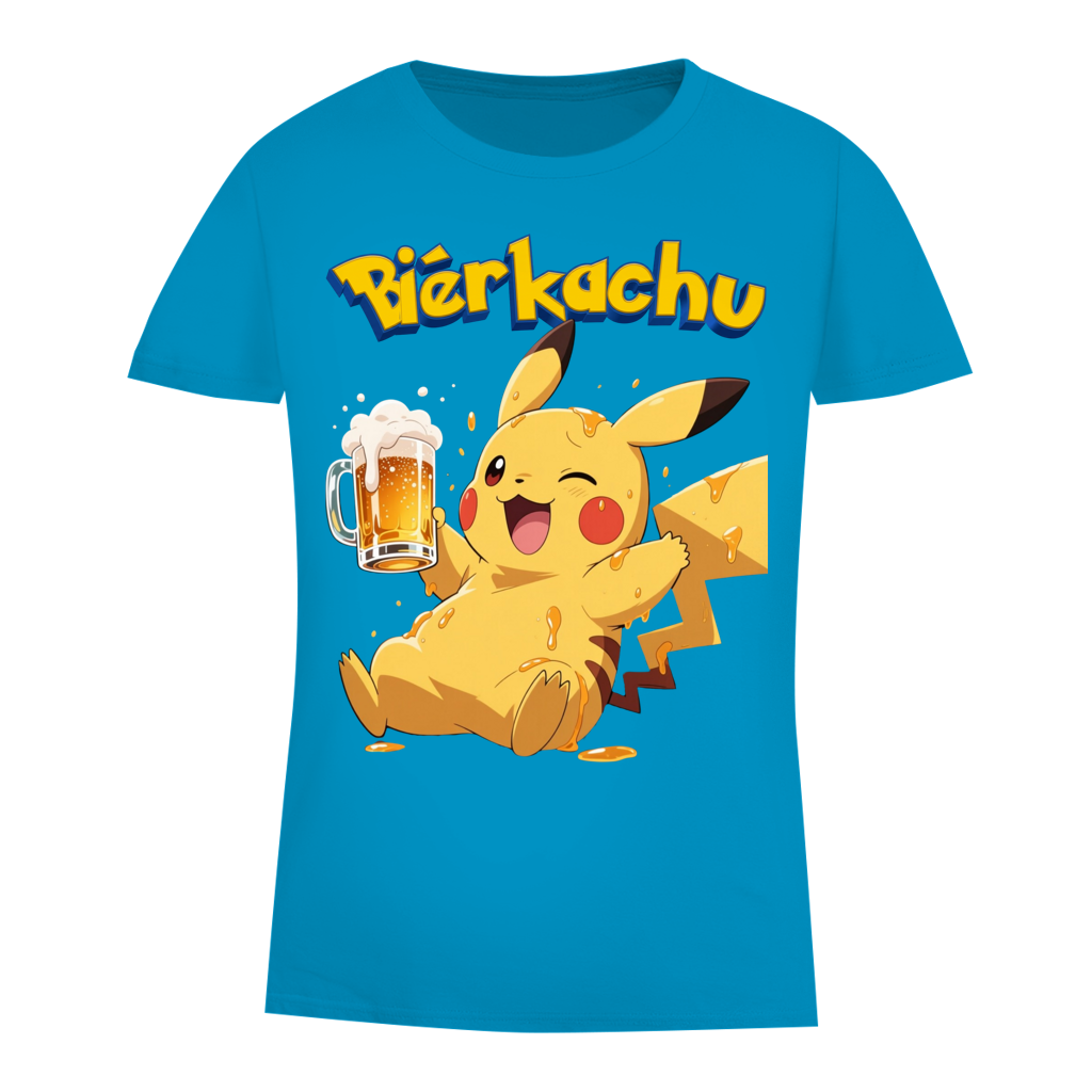 Bierkachu Pikachu Pokemon - Damen Premium Bio T-Shirt Atoll