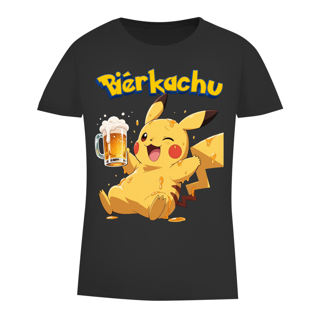Bierkachu Pikachu Pokemon - Damen Premium Bio T-Shirt Black