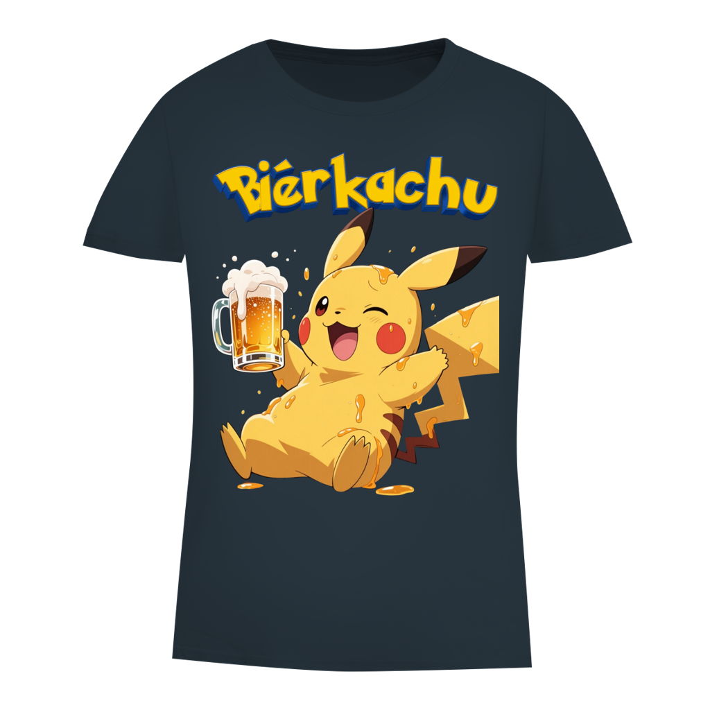 Bierkachu Pikachu Pokemon - Damen Premium Bio T-Shirt Dark Grey
