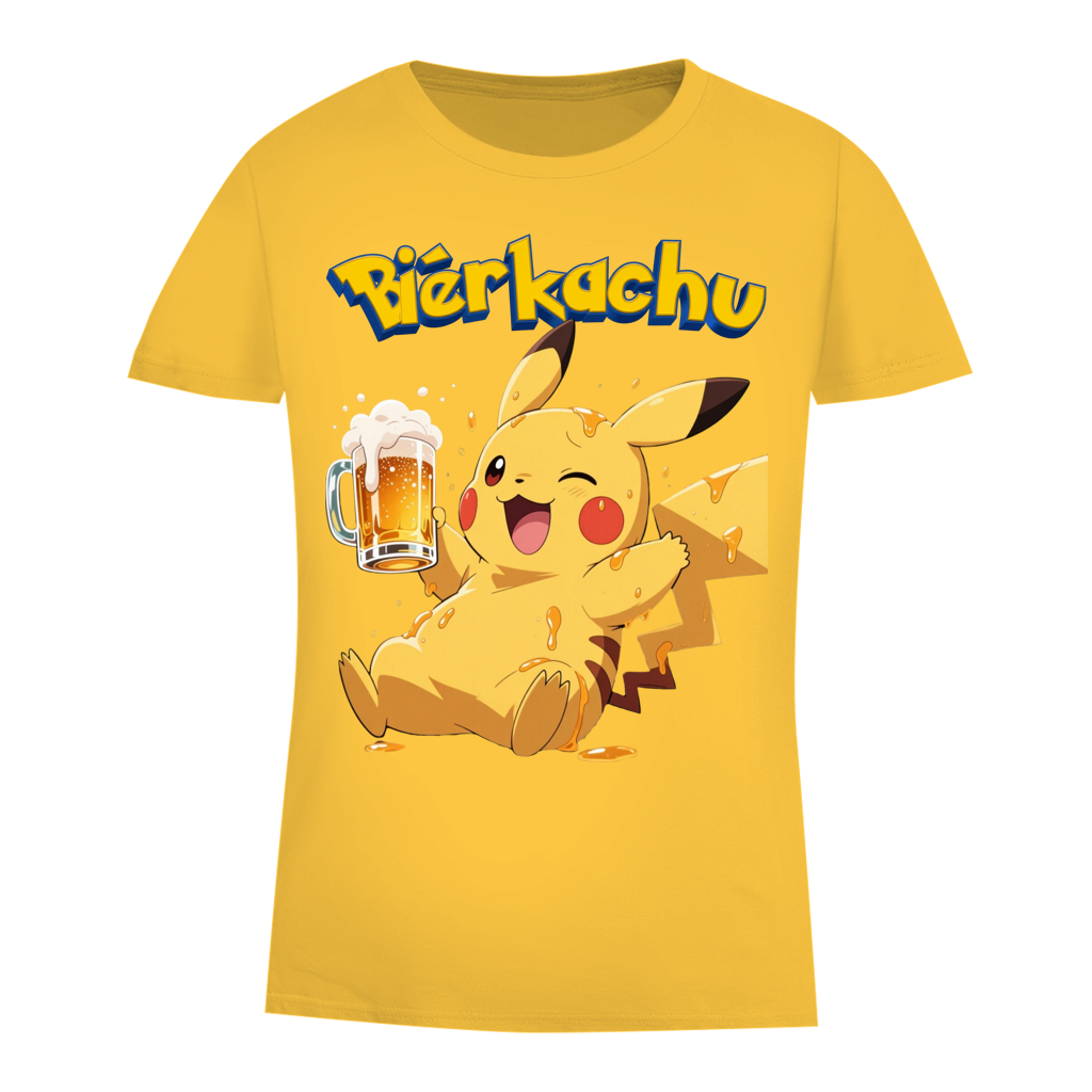 Bierkachu Pikachu Pokemon - Damen Premium Bio T-Shirt Gold