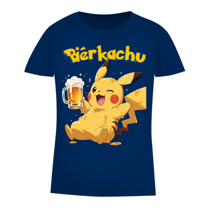 Bierkachu Pikachu Pokemon - Damen Premium Bio T-Shirt Navy