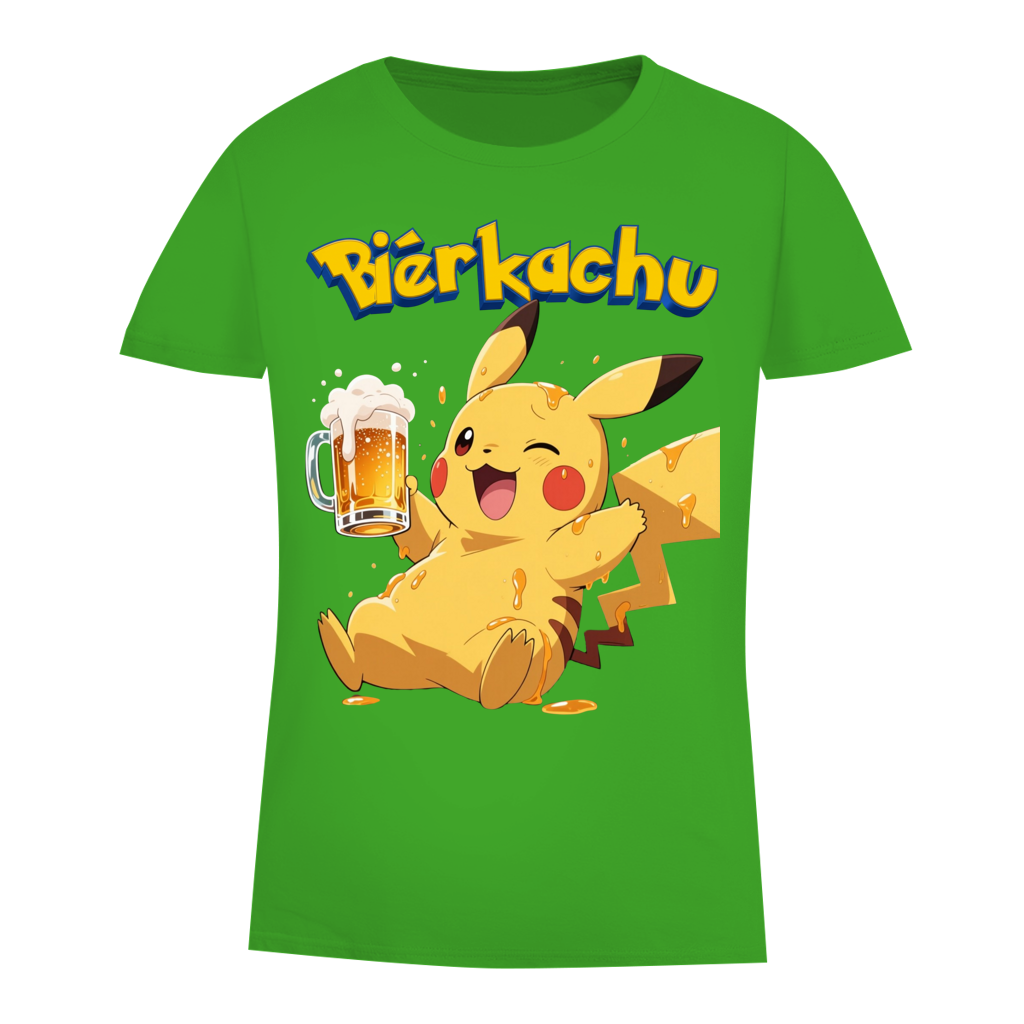 Bierkachu Pikachu Pokemon - Damen Premium Bio T-Shirt Real Green