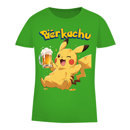 Bierkachu Pikachu Pokemon - Damen Premium Bio T-Shirt Real Green