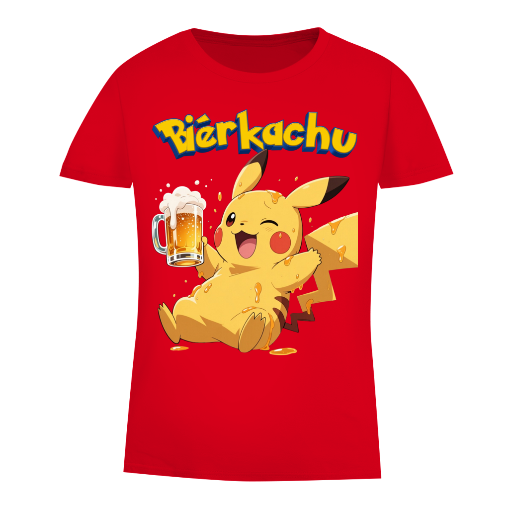 Bierkachu Pikachu Pokemon - Damen Premium Bio T-Shirt Red