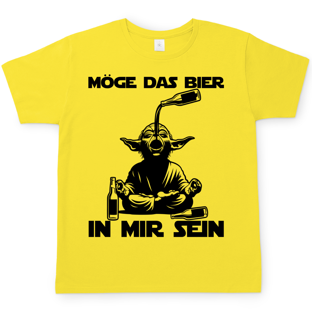 Möge das Bier in mir sein Meister Yoda - Herren T-Shirt Solar Yellow