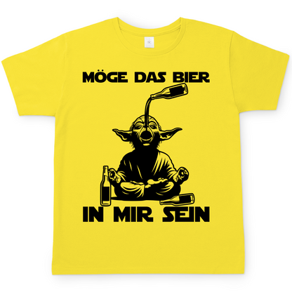 Möge das Bier in mir sein Meister Yoda - Herren T-Shirt Solar Yellow