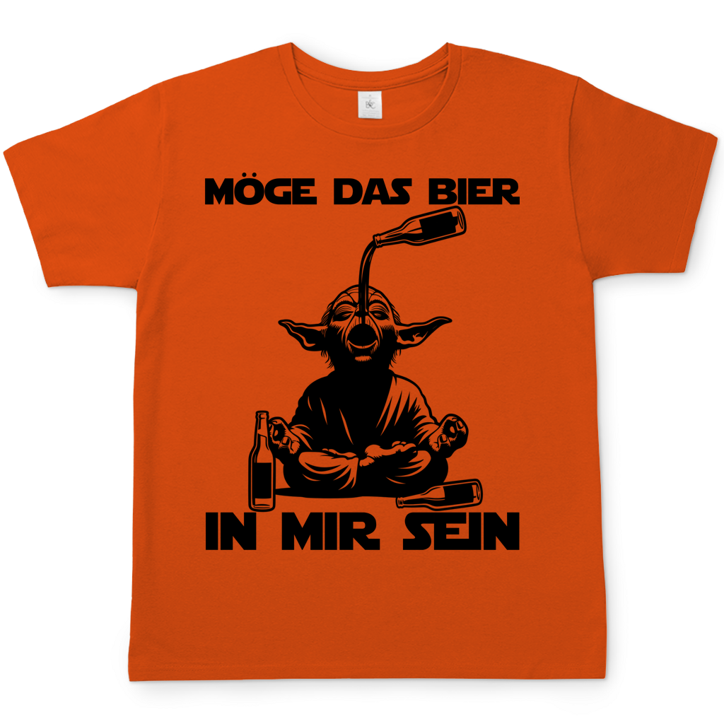 Möge das Bier in mir sein Meister Yoda - Herren T-Shirt Orange
