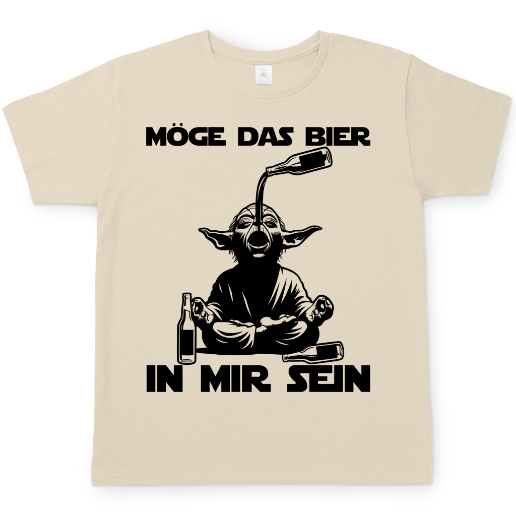 Möge das Bier in mir sein Meister Yoda - Herren T-Shirt Sand