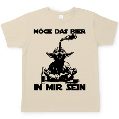 Möge das Bier in mir sein Meister Yoda - Herren T-Shirt Sand