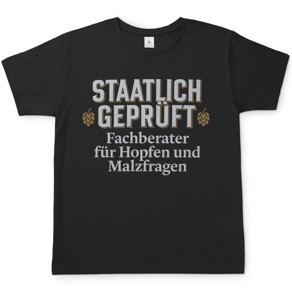 Fachberater für Hopfen und Malzfragen - Staatlich geprüft - Herren T-Shirt Black