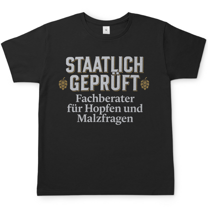 Fachberater für Hopfen und Malzfragen - Staatlich geprüft - Herren T-Shirt Black