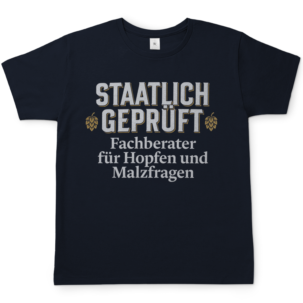 Fachberater für Hopfen und Malzfragen - Staatlich geprüft - Herren T-Shirt Navy
