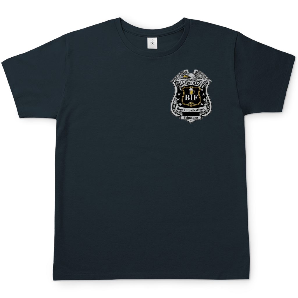 Bierpolizei BIF Bier Intoxikations Fahndung - Beidseitiger Druck - Herren T-Shirt Dark Grey Solid