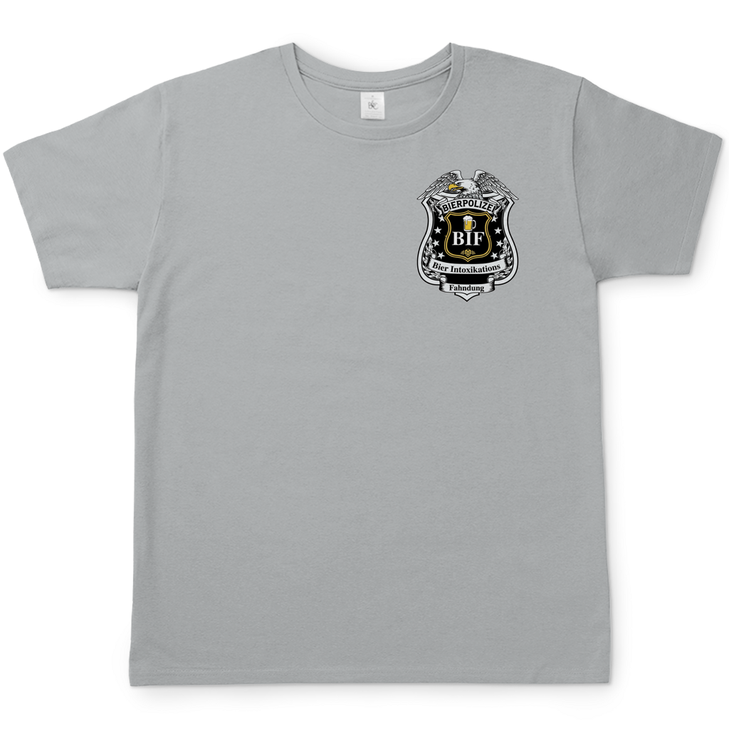 Bierpolizei BIF Bier Intoxikations Fahndung - Beidseitiger Druck - Herren T-Shirt Pacific Grey