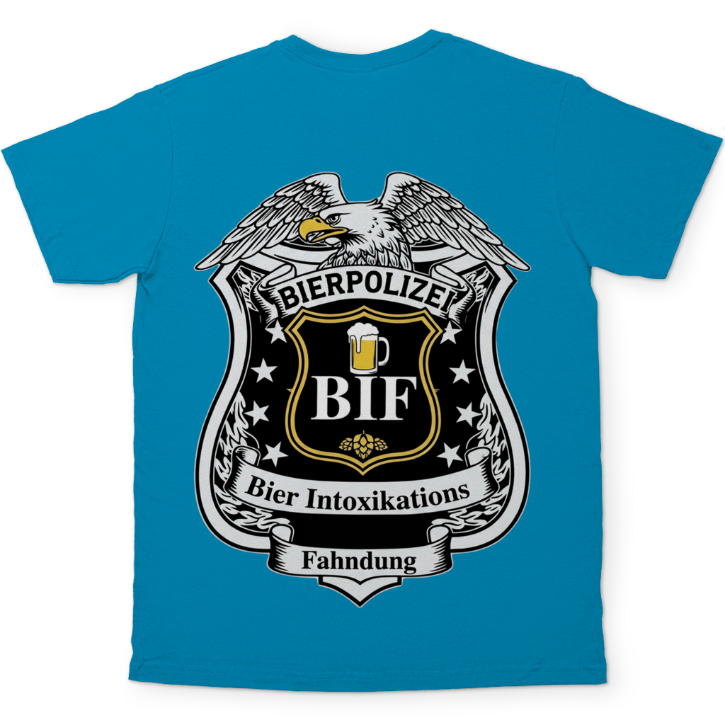 Bierpolizei BIF Bier Intoxikations Fahndung - Beidseitiger Druck - Herren T-Shirt