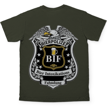 Bierpolizei BIF Bier Intoxikations Fahndung - Beidseitiger Druck - Herren T-Shirt
