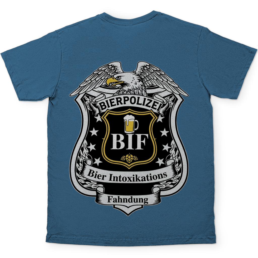 Bierpolizei BIF Bier Intoxikations Fahndung - Beidseitiger Druck - Herren T-Shirt