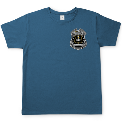 Bierpolizei BIF Bier Intoxikations Fahndung - Beidseitiger Druck - Herren T-Shirt Stone Blue