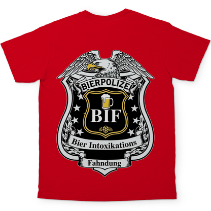 Bierpolizei BIF Bier Intoxikations Fahndung - Beidseitiger Druck - Herren T-Shirt