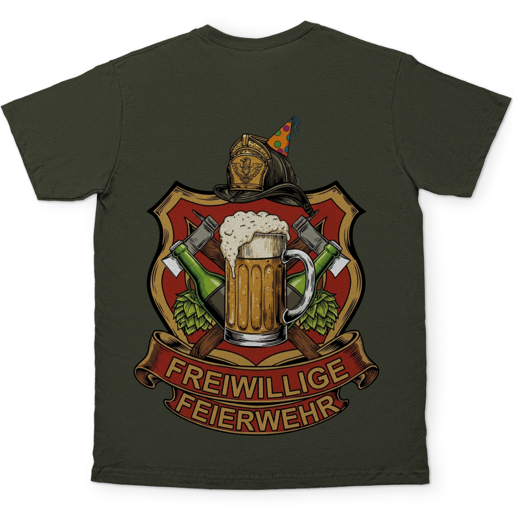 Freiwillige Feuerwehr Feierwehr - Beidseitiger Druck - Herren T-Shirt
