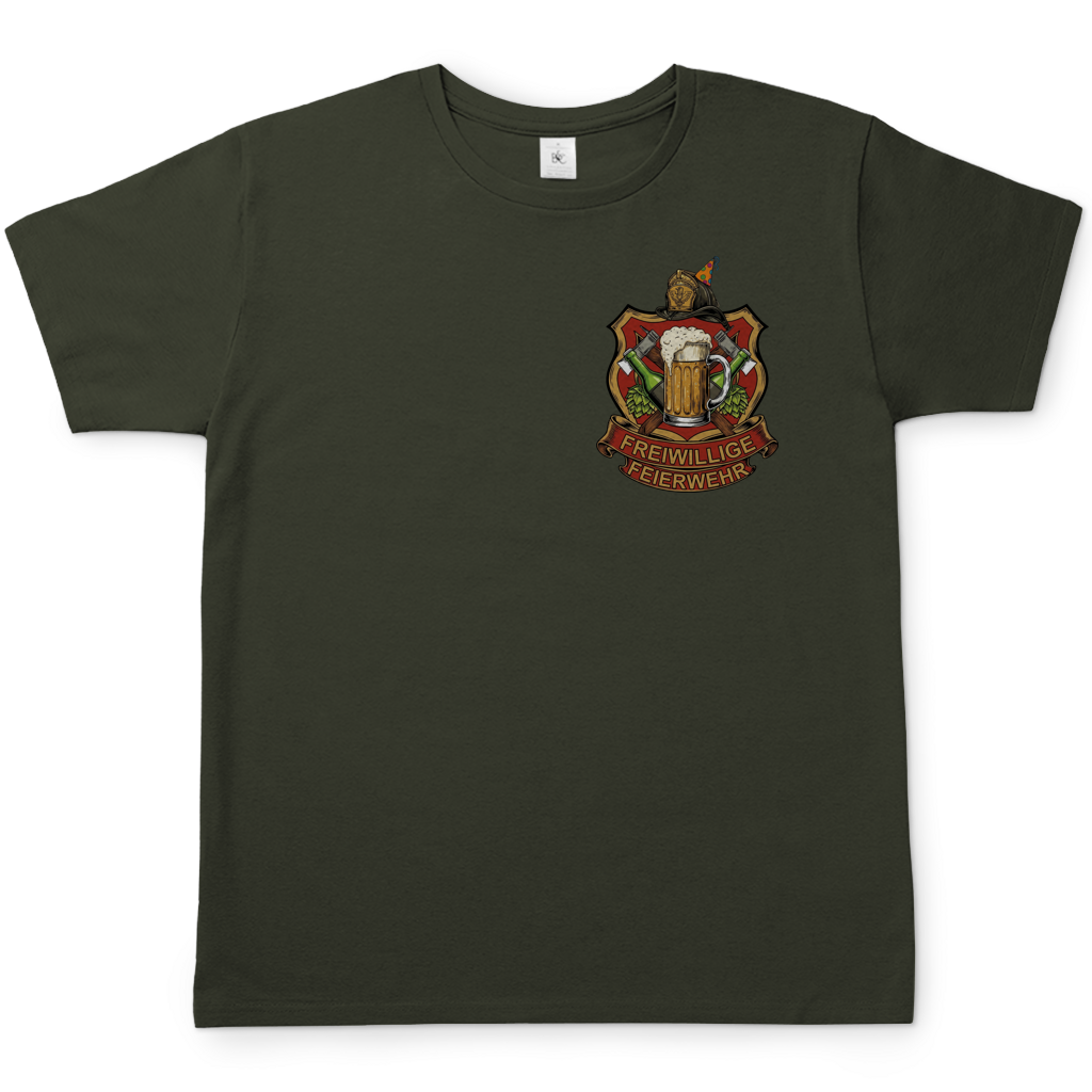 Freiwillige Feuerwehr Feierwehr - Beidseitiger Druck - Herren T-Shirt Urban Khaki