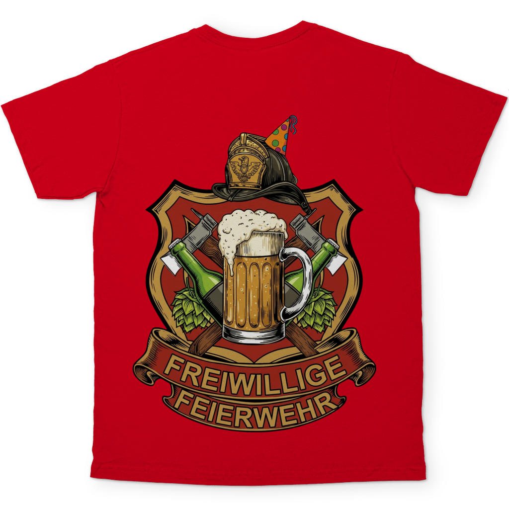 Freiwillige Feuerwehr Feierwehr - Beidseitiger Druck - Herren T-Shirt