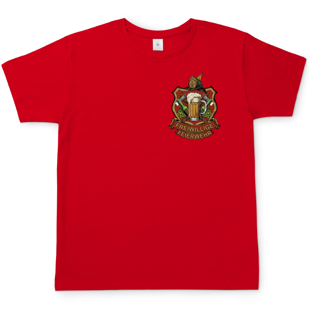 Freiwillige Feuerwehr Feierwehr - Beidseitiger Druck - Herren T-Shirt Red