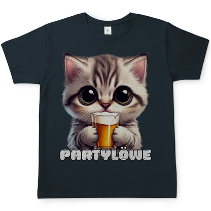 Partylöwe Kätzchen - Herren T-Shirt Dark Grey Solid