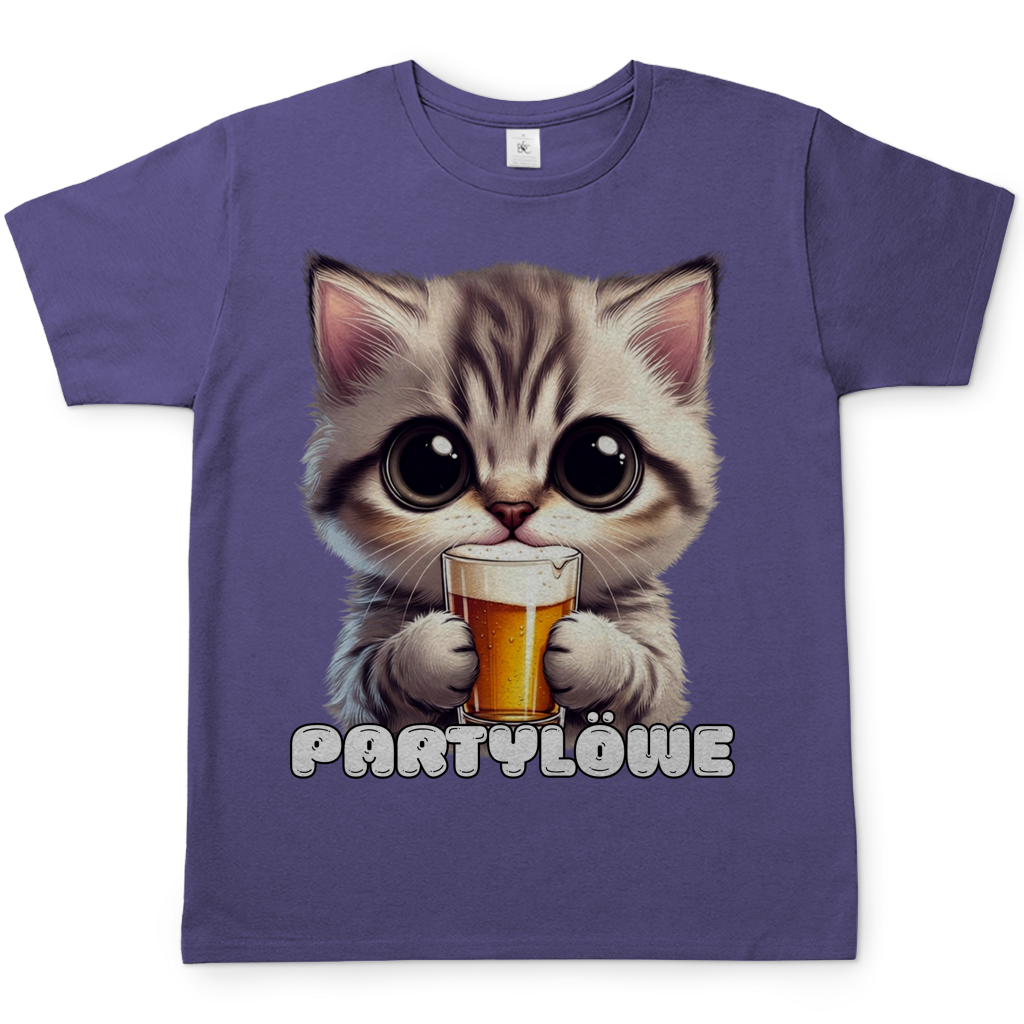 Partylöwe Kätzchen - Herren T-Shirt Millennial Lilac