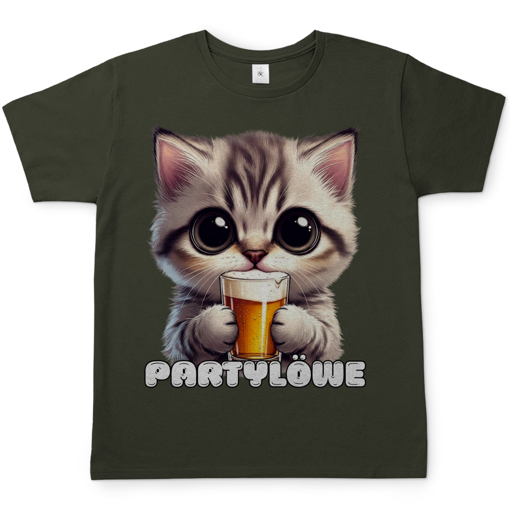 Partylöwe Kätzchen - Herren T-Shirt Urban Khaki