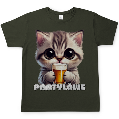 Partylöwe Kätzchen - Herren T-Shirt Urban Khaki