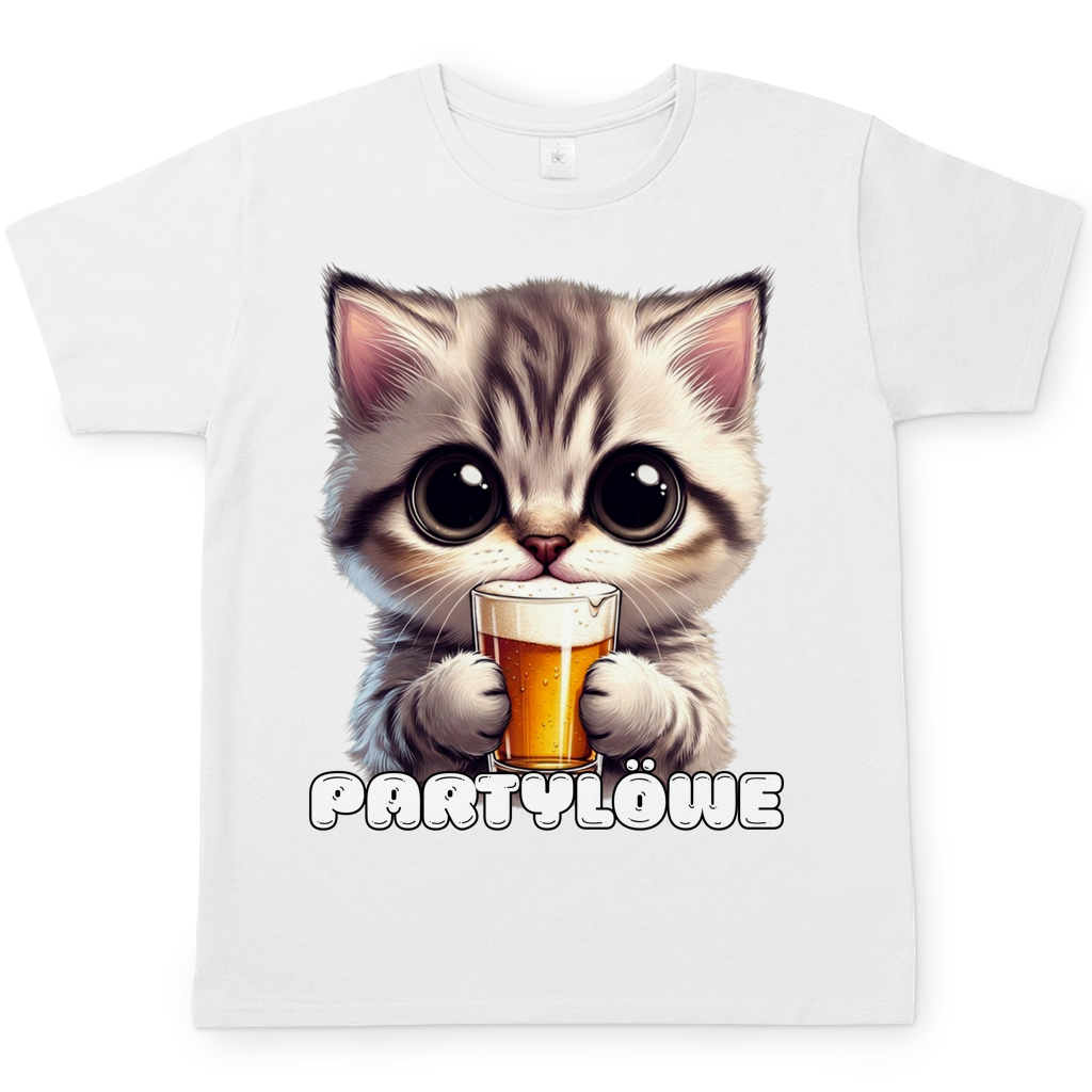 Partylöwe Kätzchen - Herren T-Shirt White
