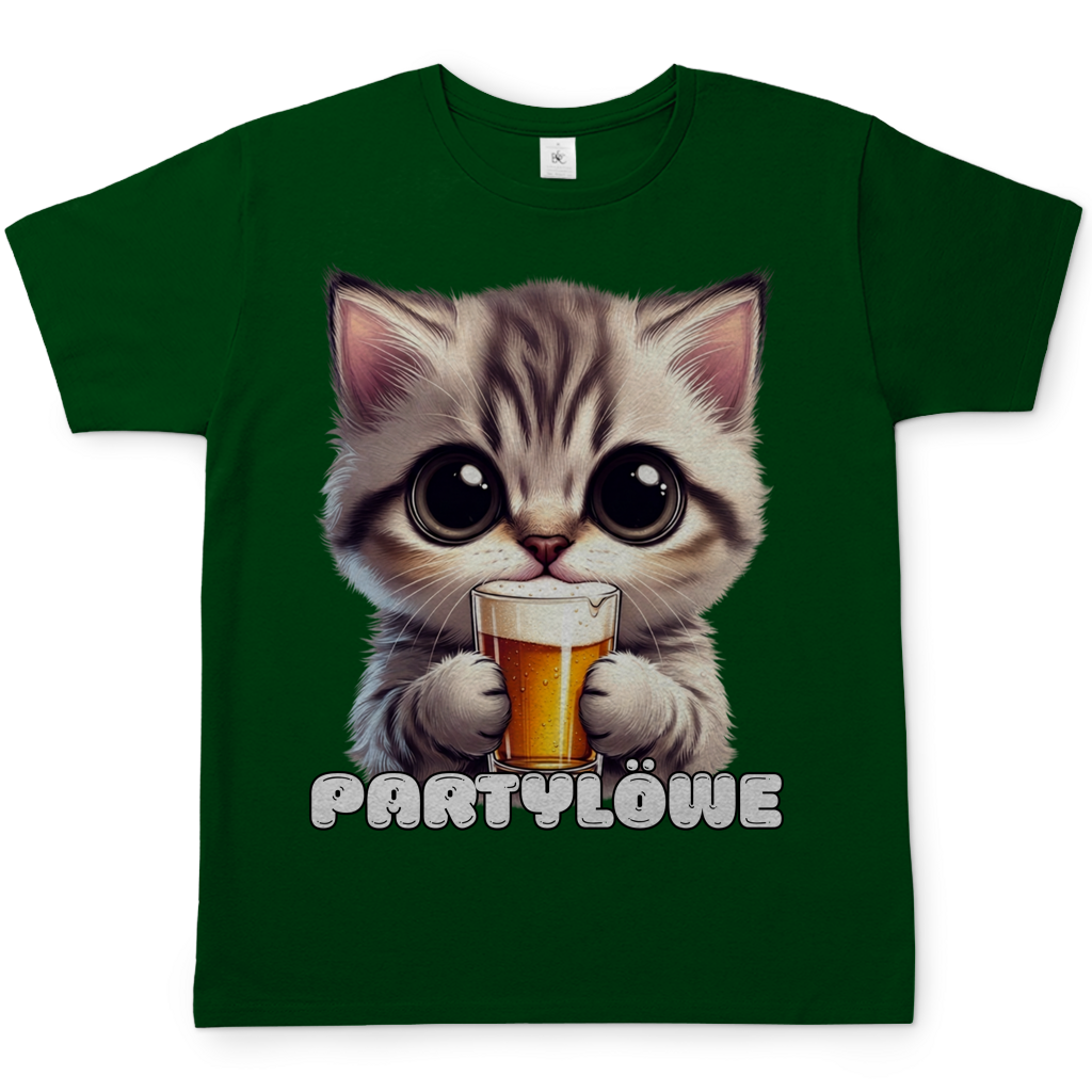 Partylöwe Kätzchen - Herren T-Shirt Bottle Green