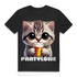 Partylöwe Kätzchen T-Shirt Herren | Lustiges Bier Katze Bio Shirt Black