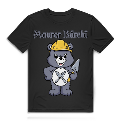 Maurer Bärchi T-Shirt Herren – Lustiges Handwerker Shirt Männer Geschenk Baustelle Black