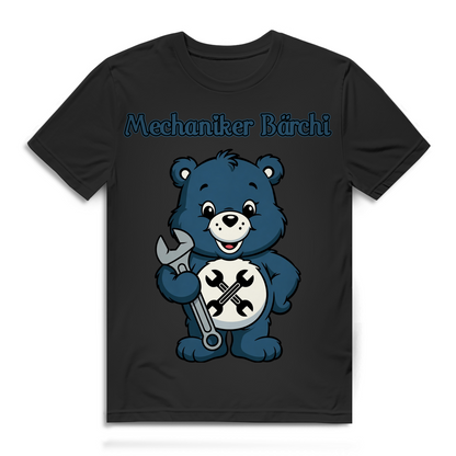 Mechaniker Bärchi T-Shirt Herren | Glücksbärchi Schrauber Bio Shirt Black