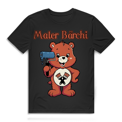 Maler Bärchi T-Shirt Herren – Lustiges Malermeister Shirt Männer Geschenk Lackierer Black
