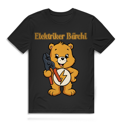 Elektriker Bärchi T-Shirt Herren – Lustiges Elektroniker Shirt Männer Geschenk Elektro Black