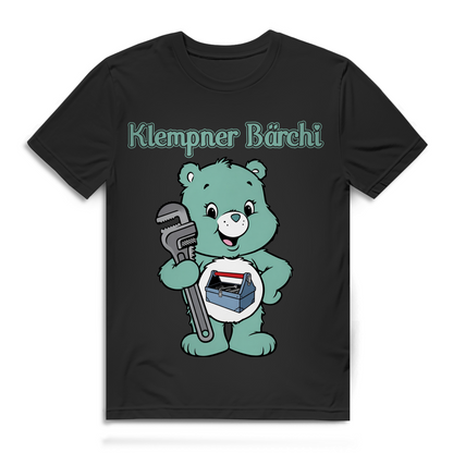 Klempner Bärchi T-Shirt Herren – Lustiges Installateur Shirt Männer Geschenk Sanitär Black