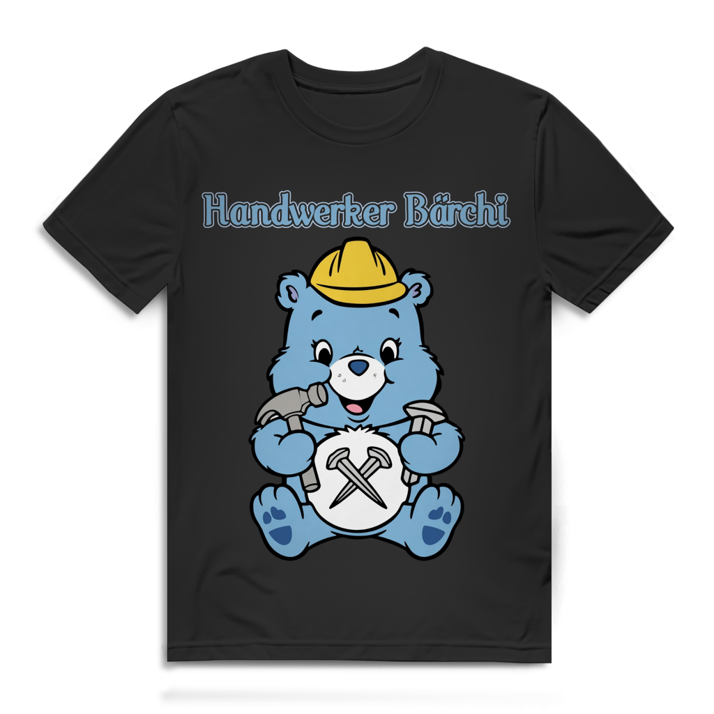 Handwerker Bärchi T-Shirt Herren – Lustiges Bau Shirt Männer Geschenk für Handwerker Black