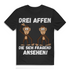 Drei Affen die sich fragend ansehen – Herren T-Shirt lustiges Meme Shirt Männer Sarkasmus Black