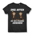 Drei Affen die sich fragend ansehen T-Shirt Damen | Lustiges Bio Shirt Black