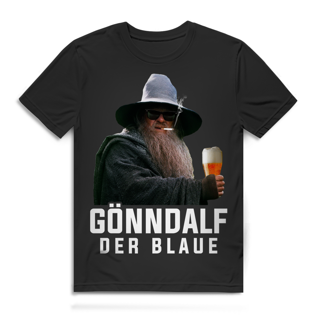 Gönndalf der Blaue T-Shirt Herren - Erwartet Meine Rückkehr - HDR Shirt Black