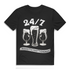 Herren T-Shirt 24/7 Biereitschaftsdienst Bier Shirt Bio Baumwolle Black